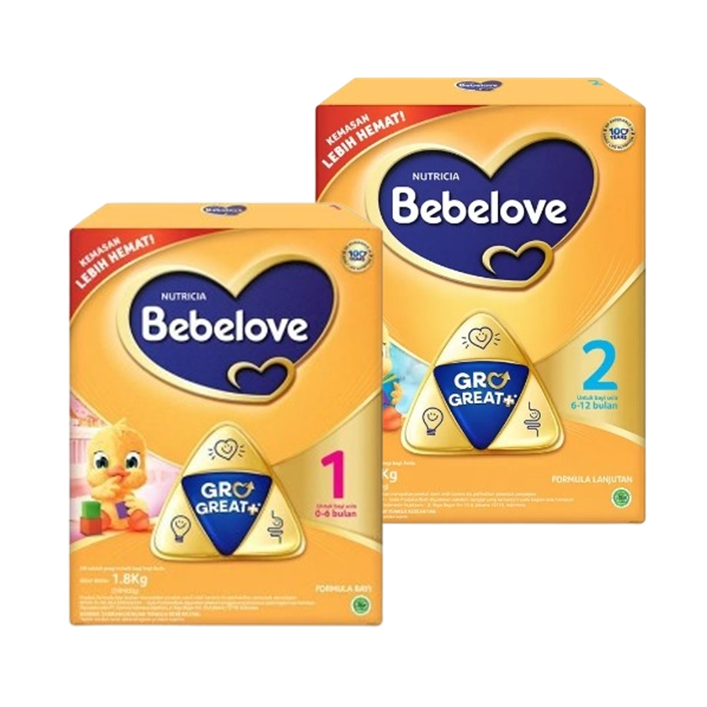 BEBELOVE 1 SUSU FORMULA BAYI 0-6 BULAN / BEBELOVE 2 SUSU FORMULA BAYI 6-12 BULAN 1800GRAM