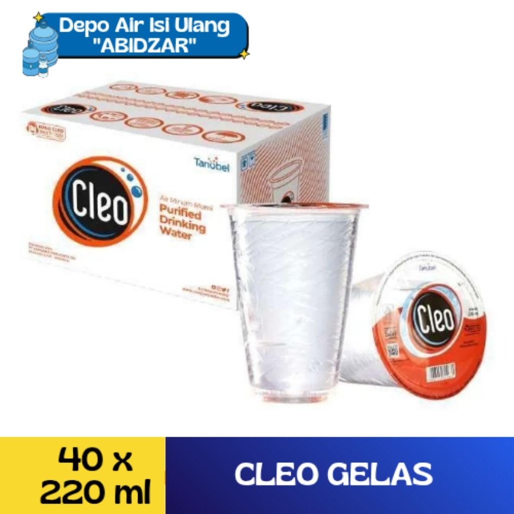 CLEO GELAS 220ML ( 1 DUS ISI 40 GELAS ) AIR MINUM CLEO / CLEO AIR MINERAL 220ML