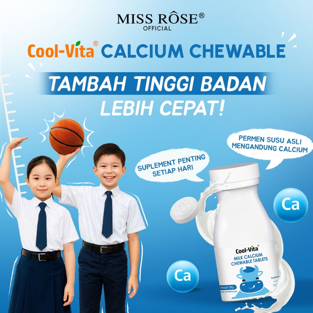 [LIVE] COOLVITA ORIGINAL Milk Calcium Chewable (Kunyah) Rasa Original Flavor isi 30 Tablets Vitamin 