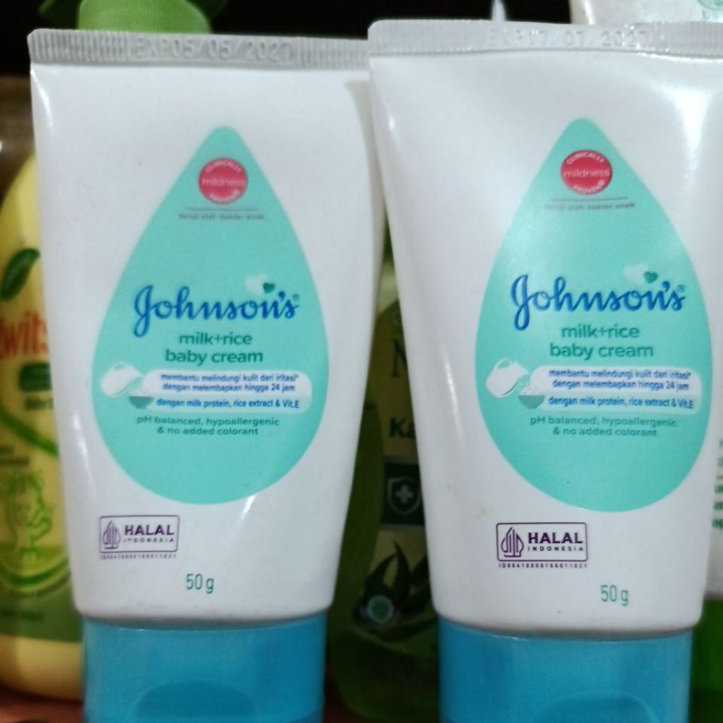 johnsons milk+rice baby cream 50g