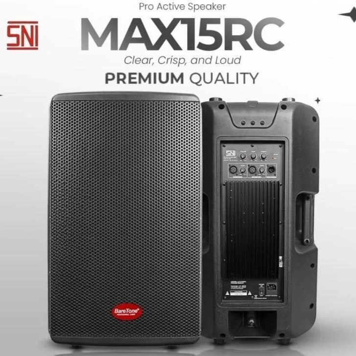Speaker Aktif Portable Baretone 15 Inch MAX15RC/Speaker Karaoke Bluetooth Baretone 15" MAX 15 RC