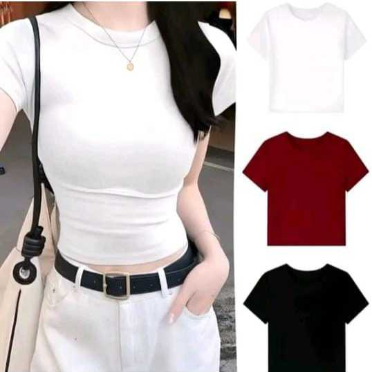 Basic Crop Knit Rib Crop Top