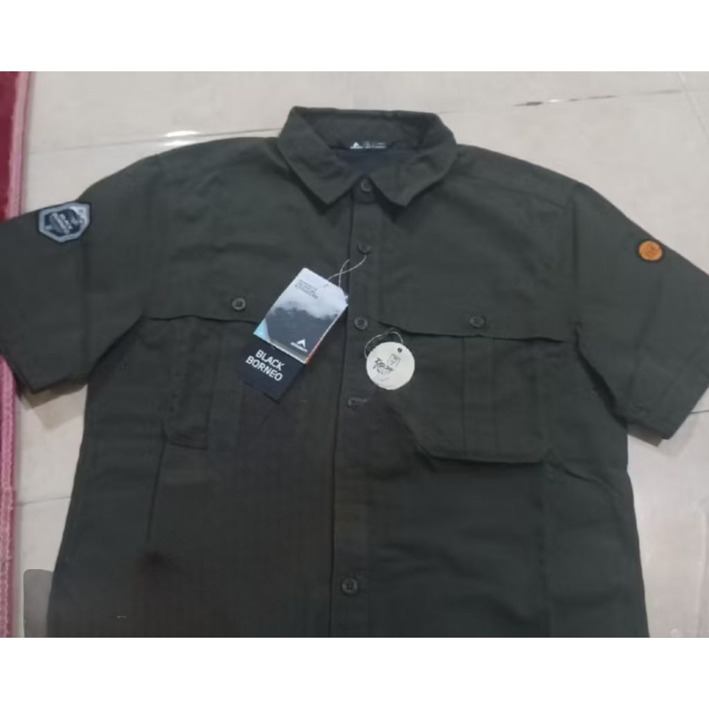 KEMEJA PRIA BLACK BORNEO HITAM_XL