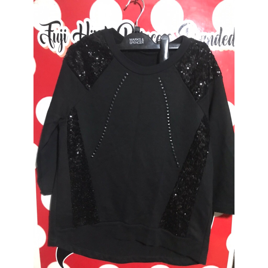 baju sequin hitam lapiaf