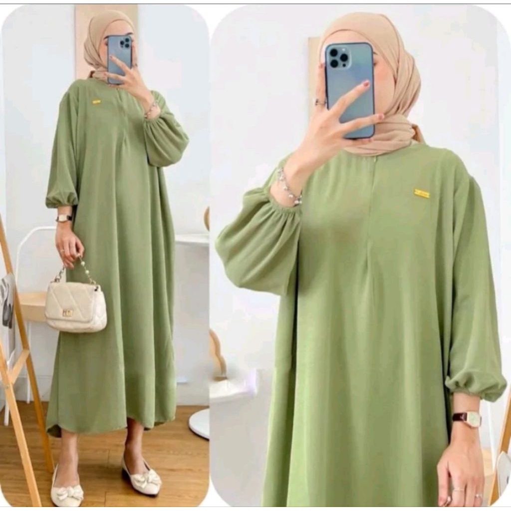 DRESS GAMIS CRINGKLE LD 120 CM || DRESS KEKINIAN FATHIA