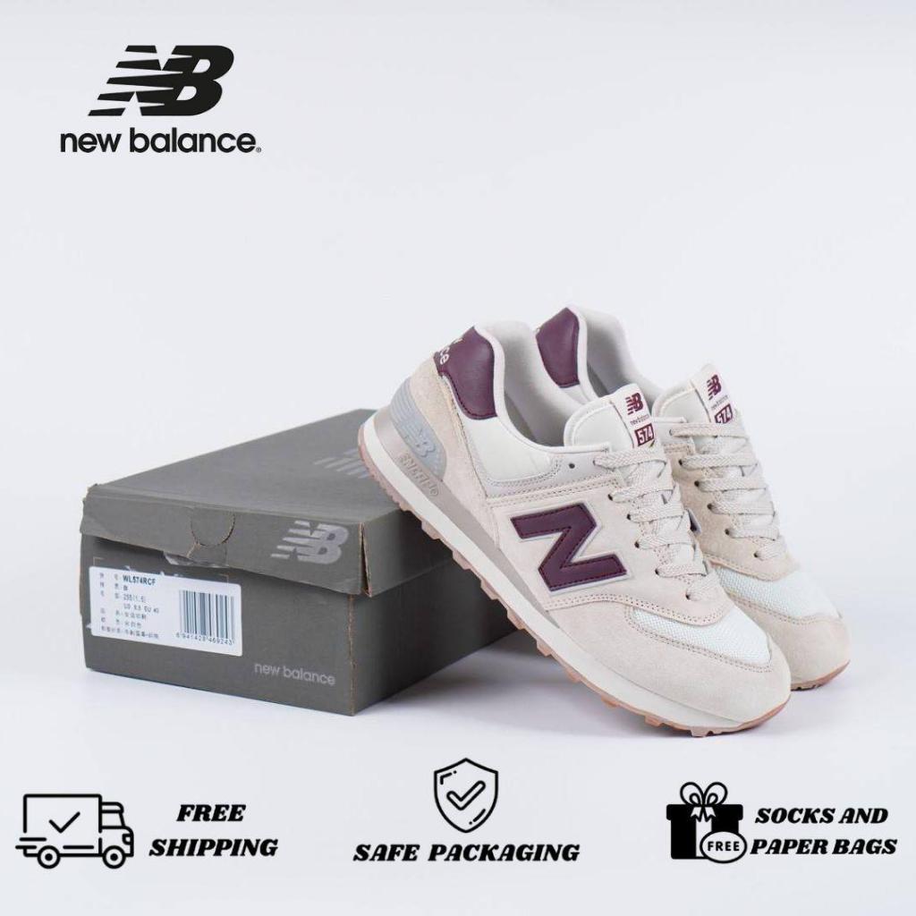 Sepatu New Balance 574 Moonbeam Burgundy