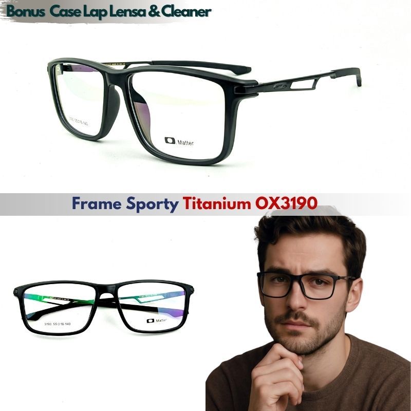 Kacamata Photocromic Pria Minus Optik Anti Radiasi – Frame Titanium Premium OX3190