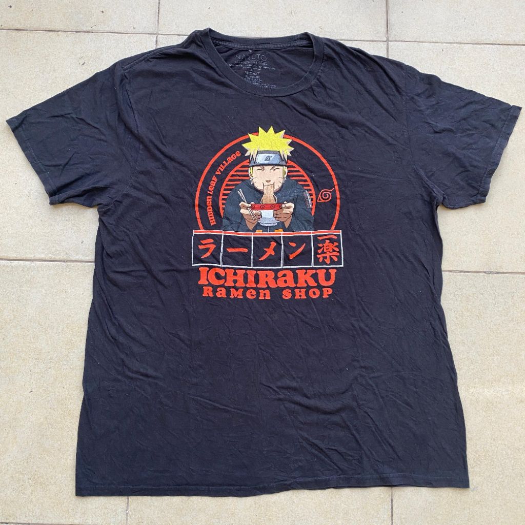 Kaos anime Naruto Shippuden original second Bekas murah. Jual kaos Naruto Ichiraku Ramen shop origin