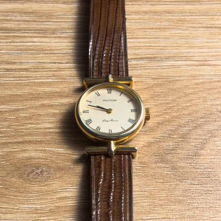 Jam Tangan Wanita Vintage Waltham Lady Maxim - T Bar Lug - Gold Plated - Manual