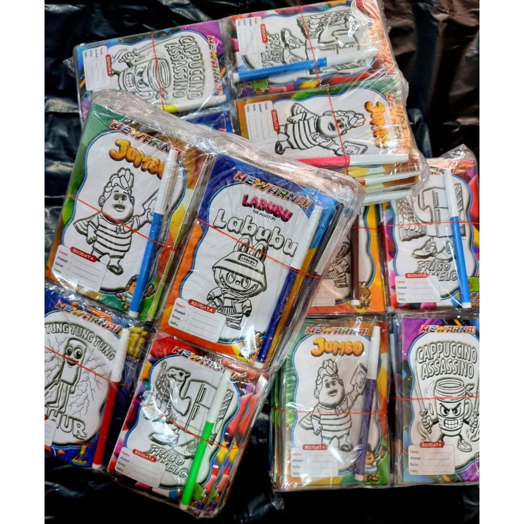 ISI 100 PCS MEWARNAI GAMBAR CAT AIR (NO 02) / MAINAN ANAK