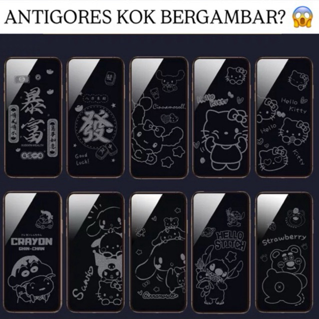 Fancy Needs Anti Gores HP Iphone Bergambar Lucu Anti Intip Anti Rusak