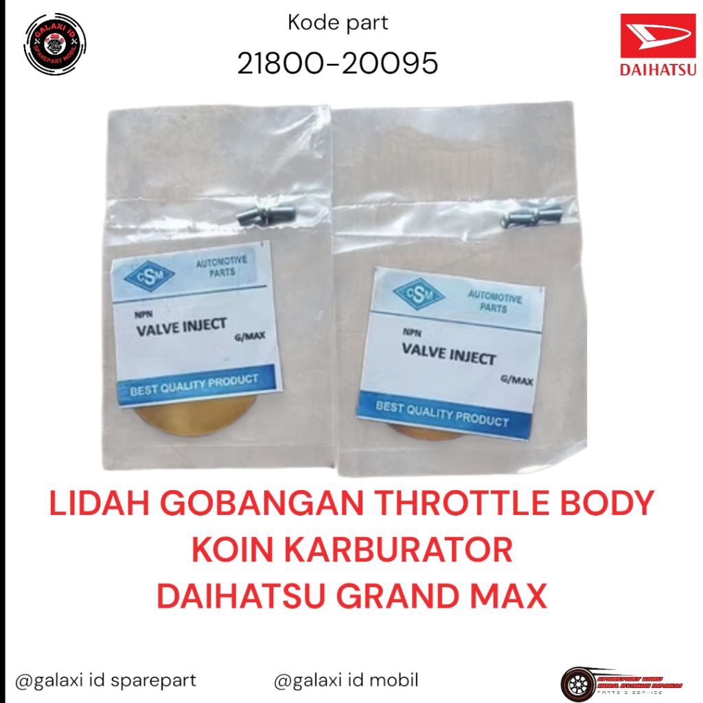 LIDAH GOBANGAN THROTTLE BODY BODI KOIN KARBURATOR GRAND MAX 21800-20095 [GALAXI ID]