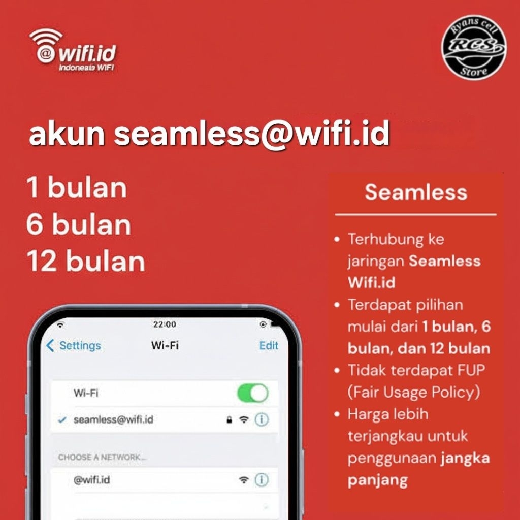 akun seamless@wifi.id unlimited non fup