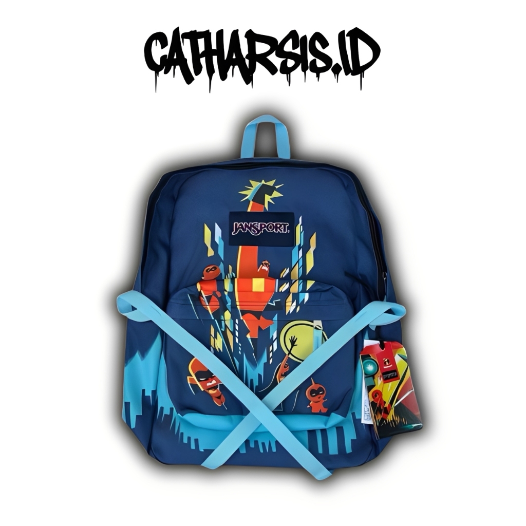 100% ORI✅ - TAS JANSPORT INCREDIBLE BLUE SCHOOL - TAS RANSEL - TAS JANSPORT - JANSPORT - TAS SEKOLAH
