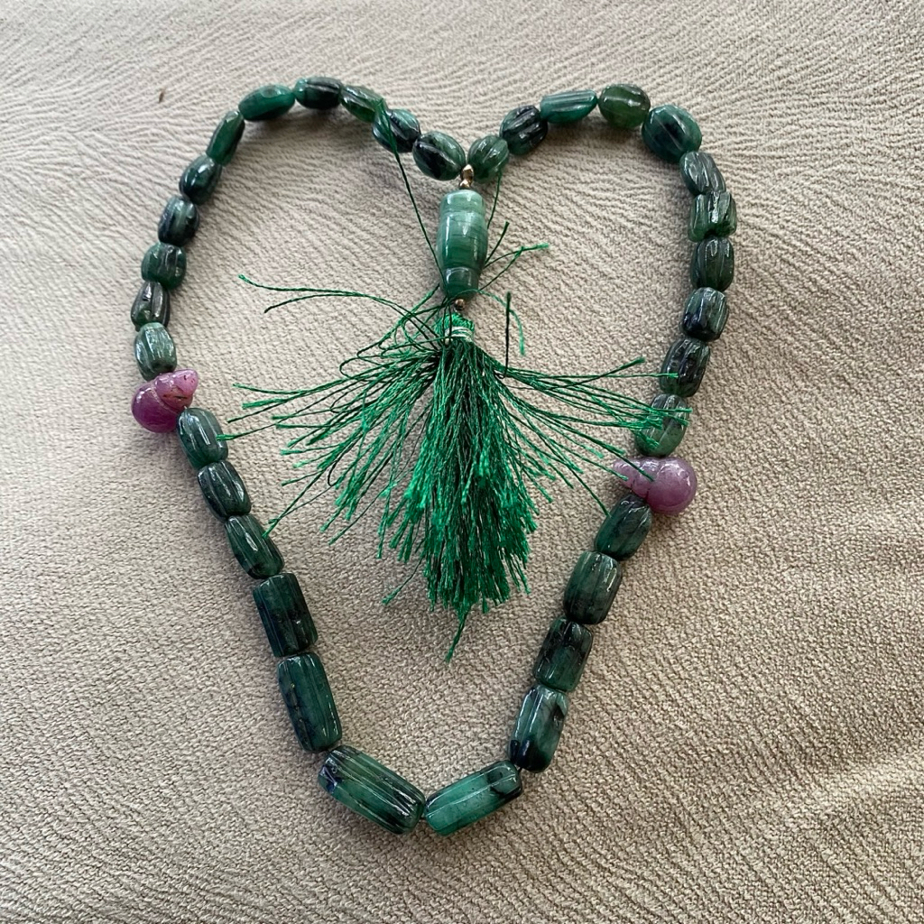 Batu zamrud Rubi tasbih Natural emerald beryl ruby tasbih batu jamrud tasbih