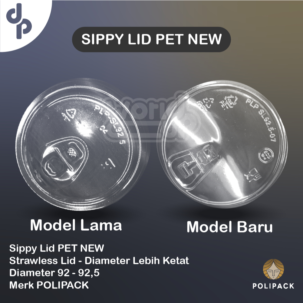 Strawless Lid PET Anti Tumpah / Sippy Lid Polipack