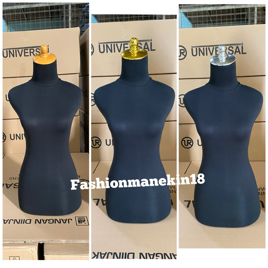 MANEKIN WANITA DEWASA SETENGAH BADAN LAPIS KAIN + PATUNG BAJU WANITA + PATUNG JAHIT WANITA + MANEKIN