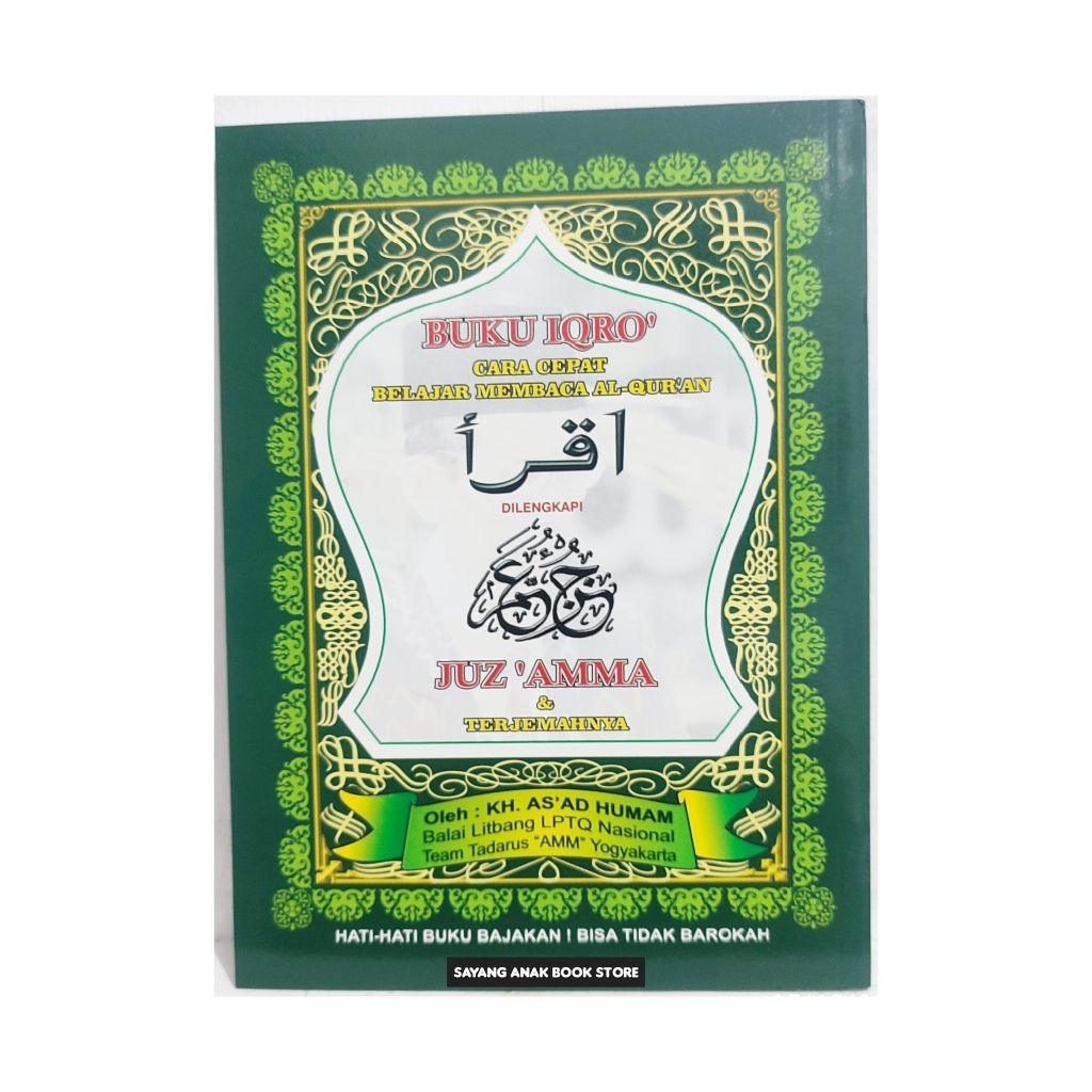 Iqro Hijau Jilid 1-6 + Juzamma Besar Kertas Hvs & Cd Original | Iqro Juzz Amma