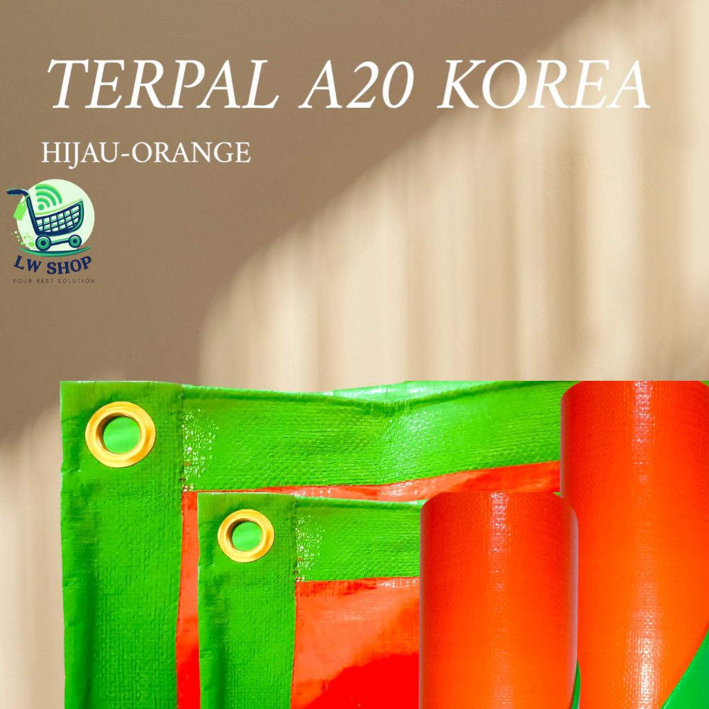 Terpal Plastik A20/Terpal Plastik Hijau Orange/Terpal Kuat/Terpal Murah
