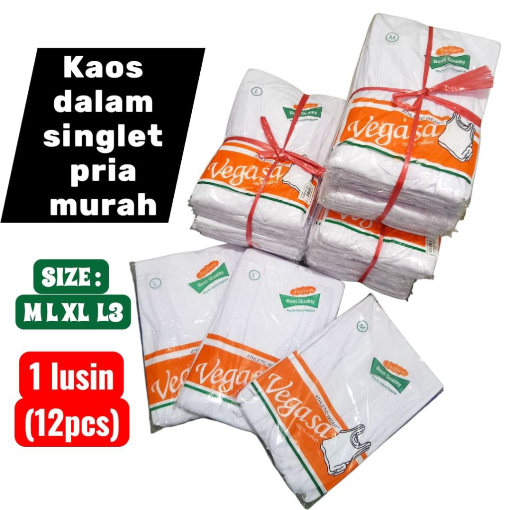 1lusin (12pcs) kaos dalam singlet pria