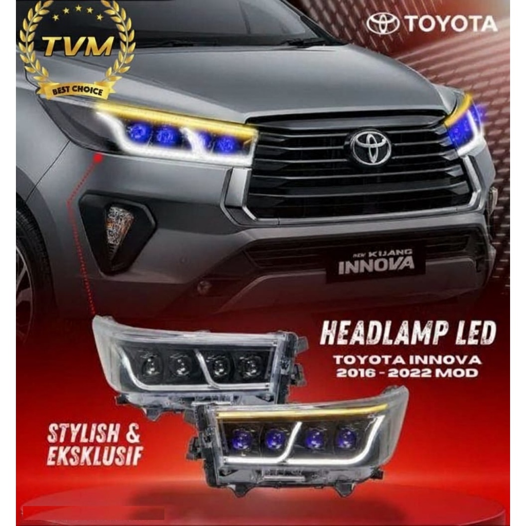Head Lamp Lampu Depan Innova Reborn 2016 UP Projector Welcome LED Sequential