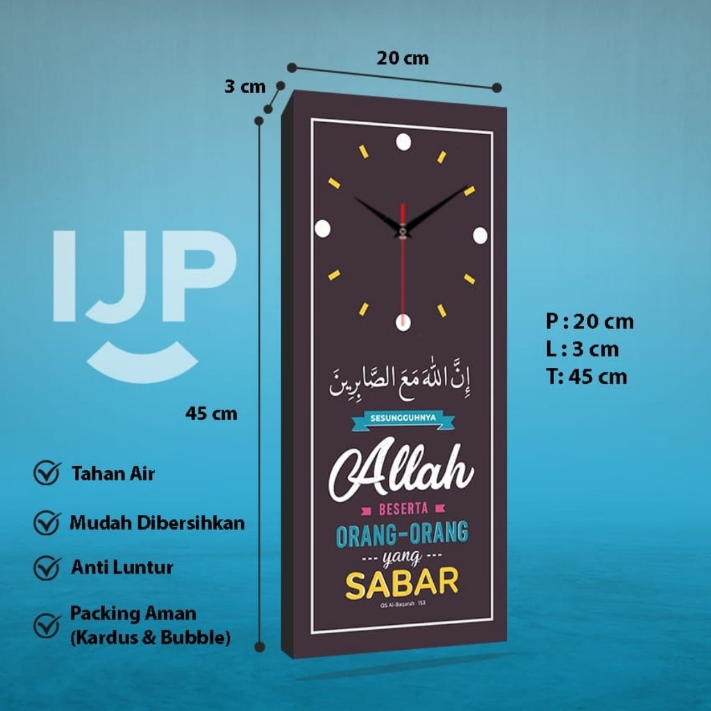 JAM DINDING QUOTES/DEKORASI HIASAN DINDING MOTIFASI