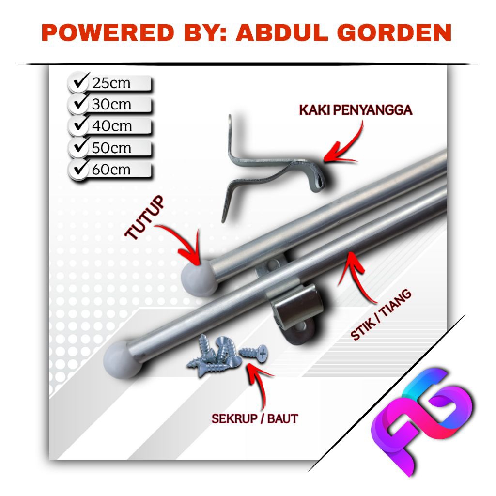 Paket Stik / Tiang Gorden Jendela Minimalis