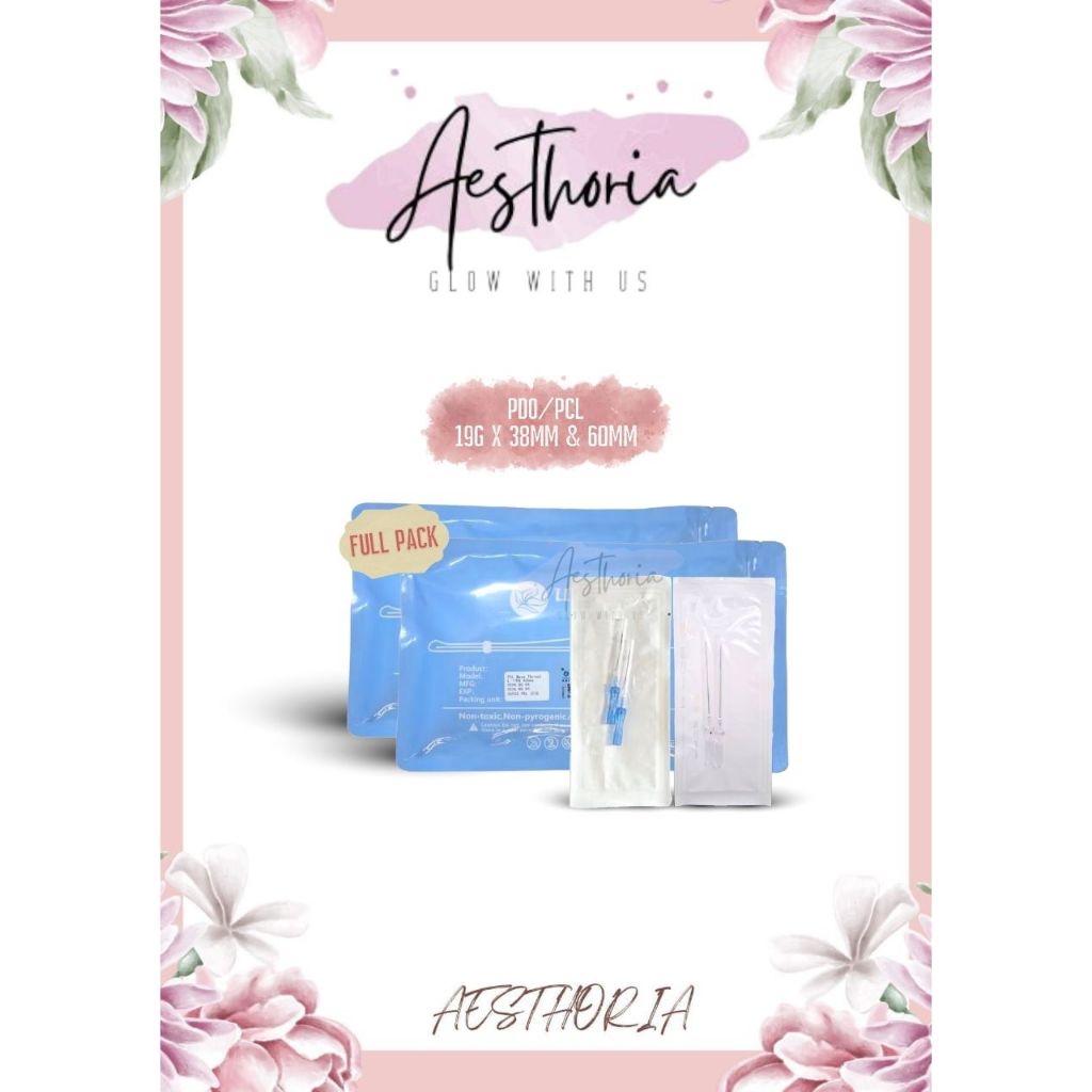 [Full Pack 20 Benang] Benang PDO/PCL Cuping Hidung Uverla UK 19G x 38mm / 60mm