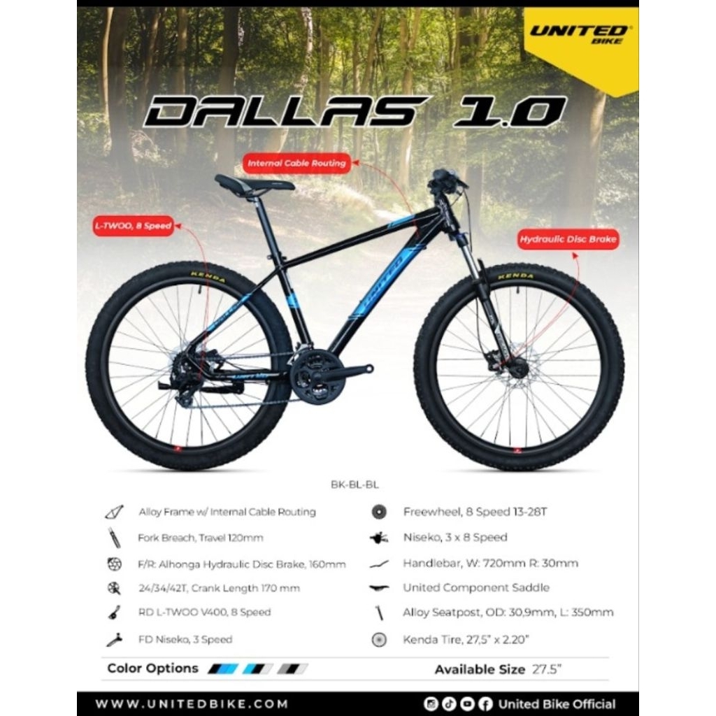 Sepeda Gunung MTB 27.5 Inch United DALLAS