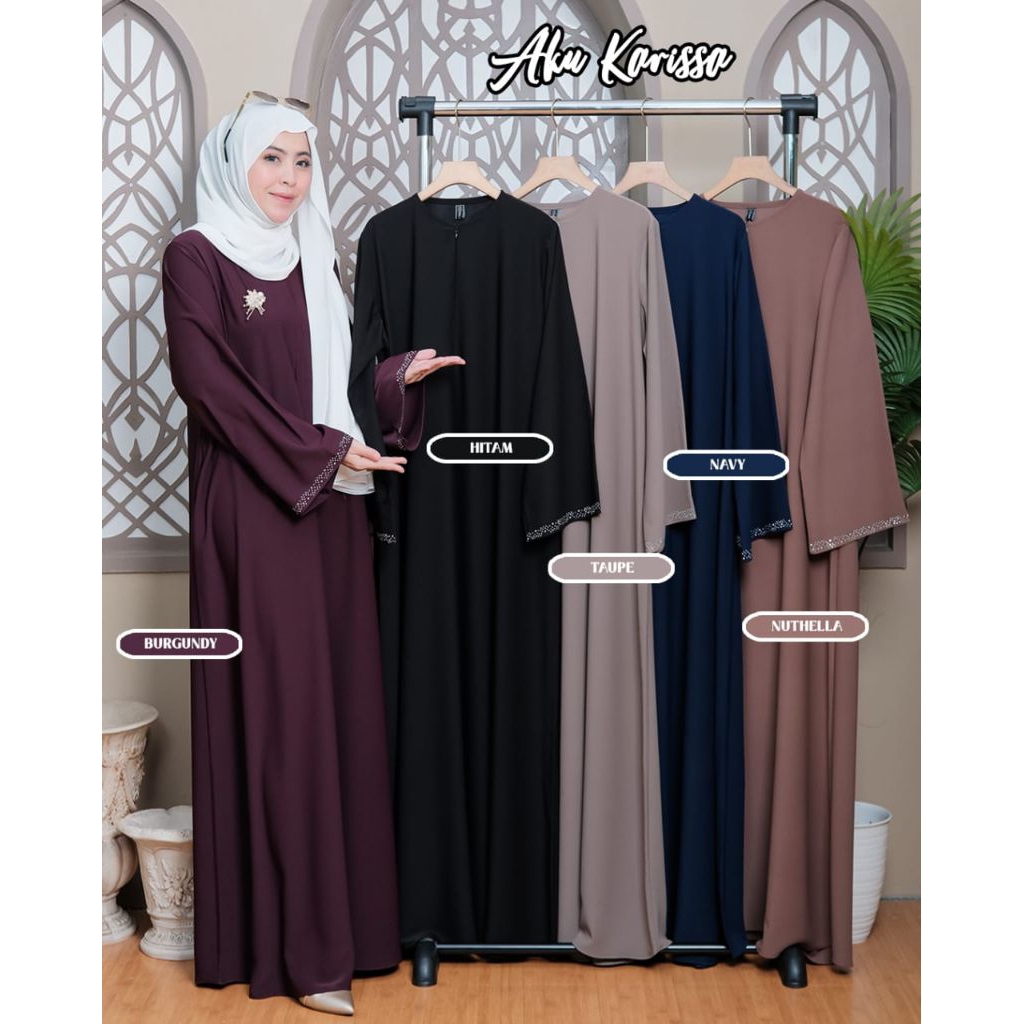 KHADIJAH Abaya Bahan Marina Silk mix Swarovsky ORI by Aku Karissa/ Khadijah Abaya ORI by Aku Karissa