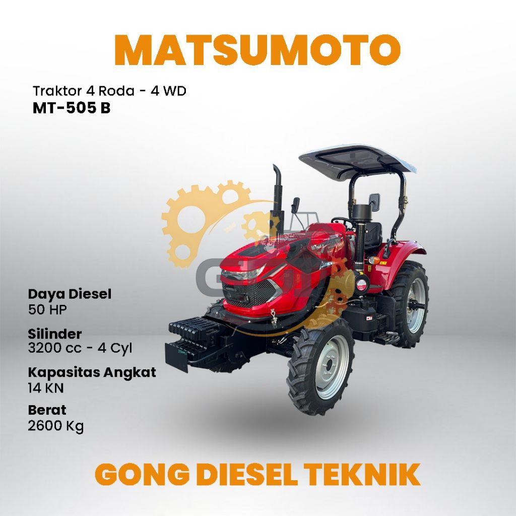 TRAKTOR 4 RODA 4WD MATSUMOTO MT-504 B, 50 PK