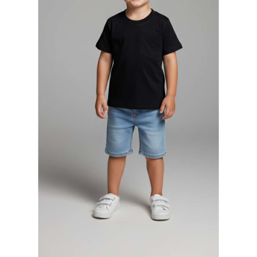 Mirror Kids Kaos Anak Warna Hitam Polos | Kaos Anak Laki-Laki