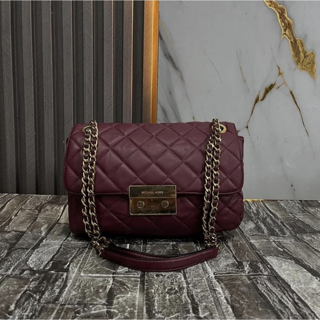 MK Sloan Crossbody Burgundy Bag (large)