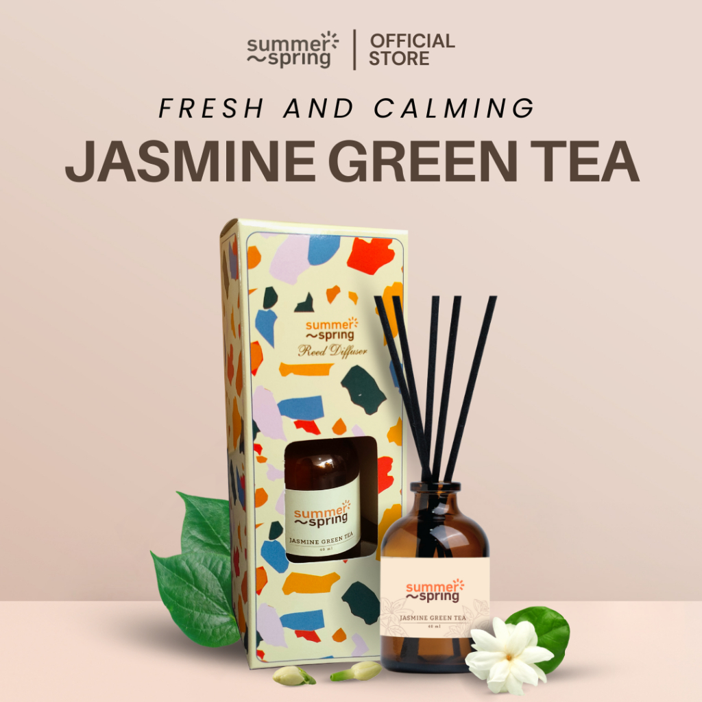 Pengharum Kamar Mandi / Pewangi Ruangan Tahan Lama / Diffuser 40ML / Jasmine Green Tea / Aromatherap