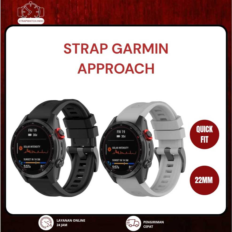 STRAP TALI JAM - FOR APPROACH S60 / S62 / S70 - RUBBER MODEL OFFICIAL - QUICK FIT 22MM - TALI JAM TA