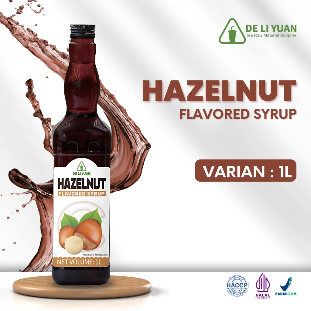 DELIYUAN Syrup Hazelnut 1 Liter - Sirup Hazelnut Premium