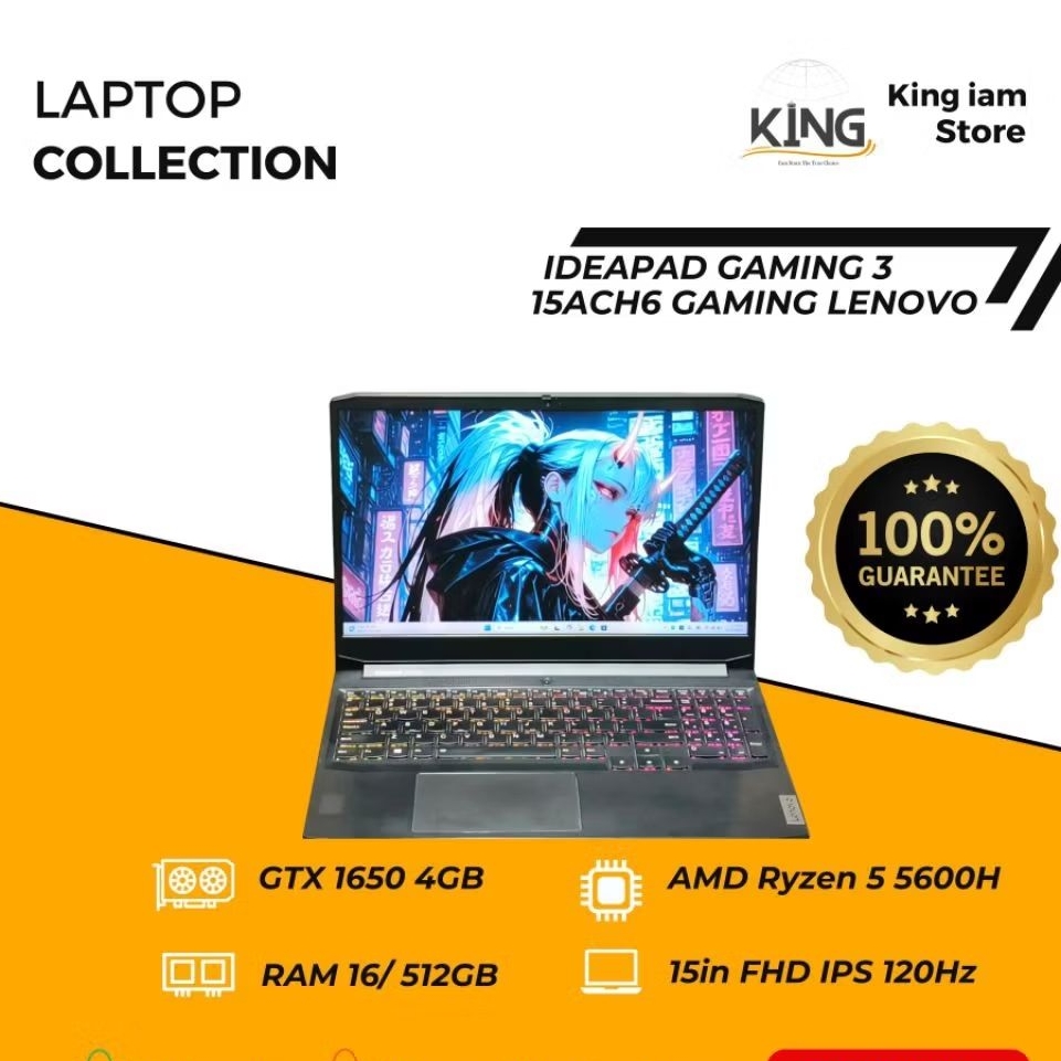Lenovo Ideapad Gaming 3 Ryzen 5 GTX1650 16GB – Laptop Gaming Murah | Laptop Gaming Bekas Laptop Gami