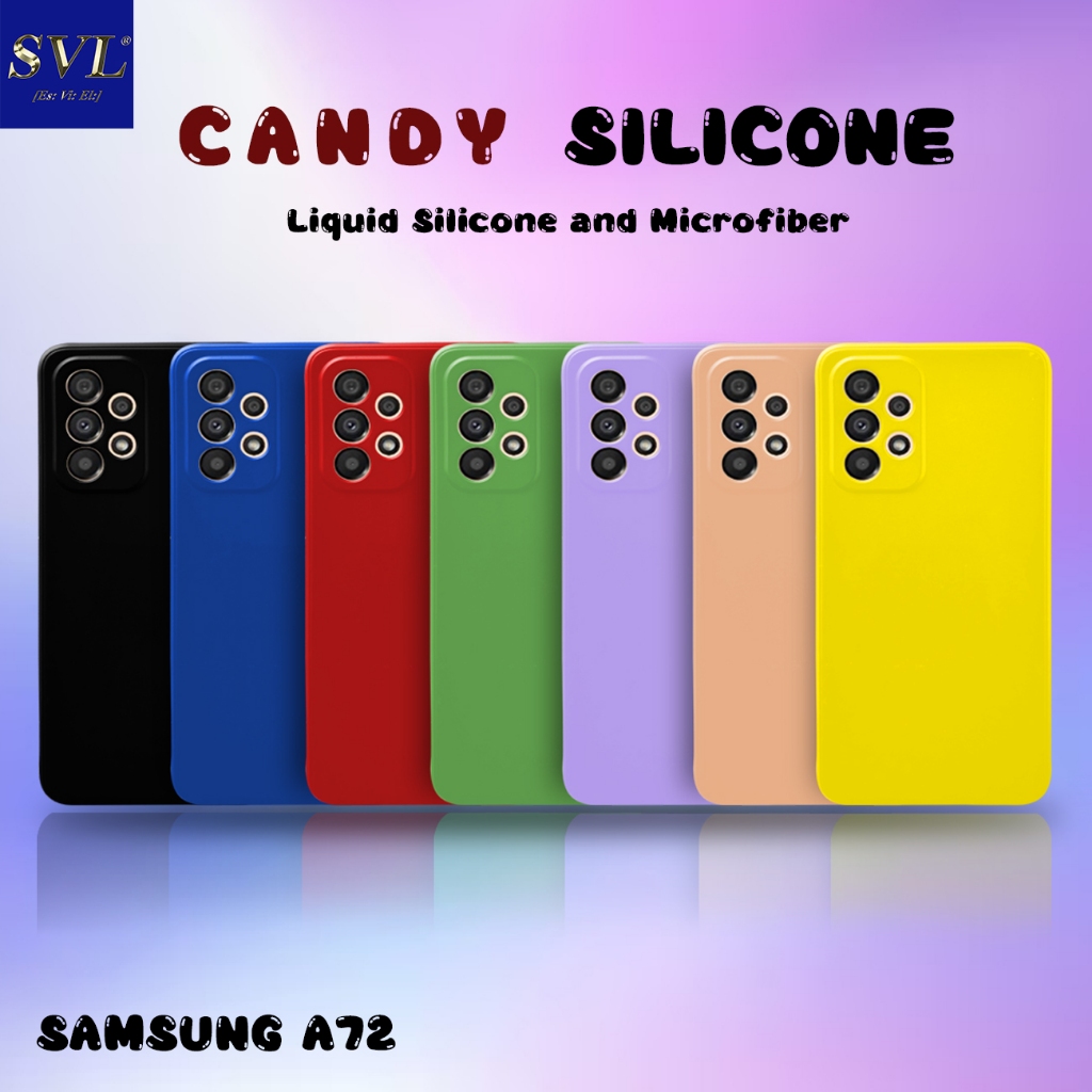 [ CUCI GUDANG ] Case Hp Samsung A72 4G / 5G Candy Case Softcase MICROFIBER Casing