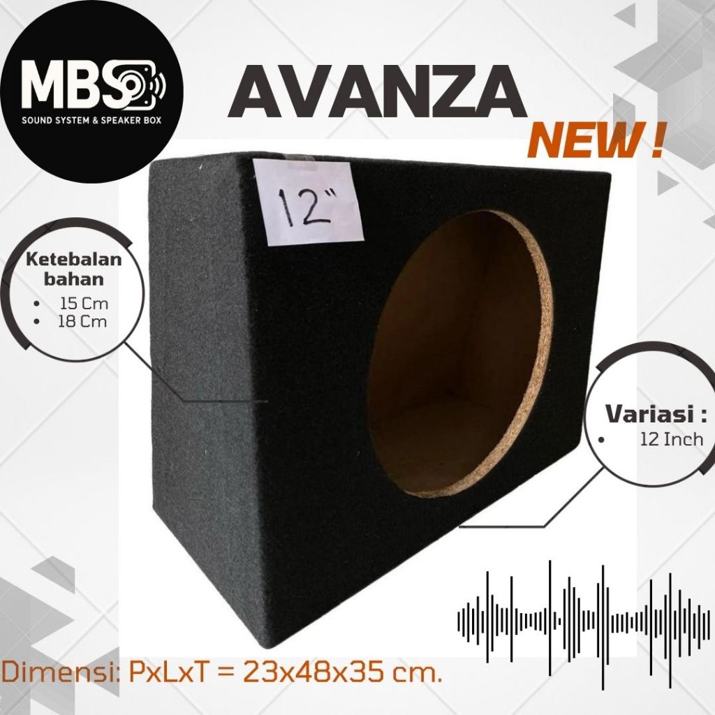 MBSound Box speaker avanza 10",12” in inch mobil woofer subwoofer Bass empuk.