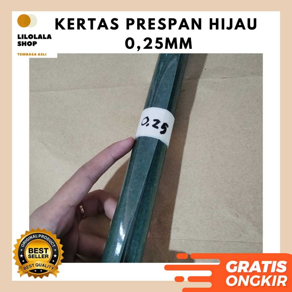 Prespan Hijau 0.25 0,25 mm Kertas 40x100 cm Pelapis Gulung Motor Listrik
