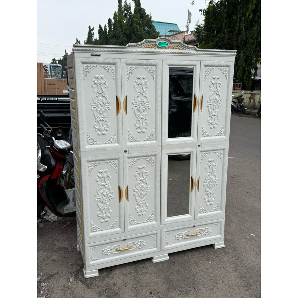 LEMARI PAKAIAN 4 PINTU NAPOLLY MAHKOTA / LEMARI PAKAIAN NAPOLLY 4 PINTU