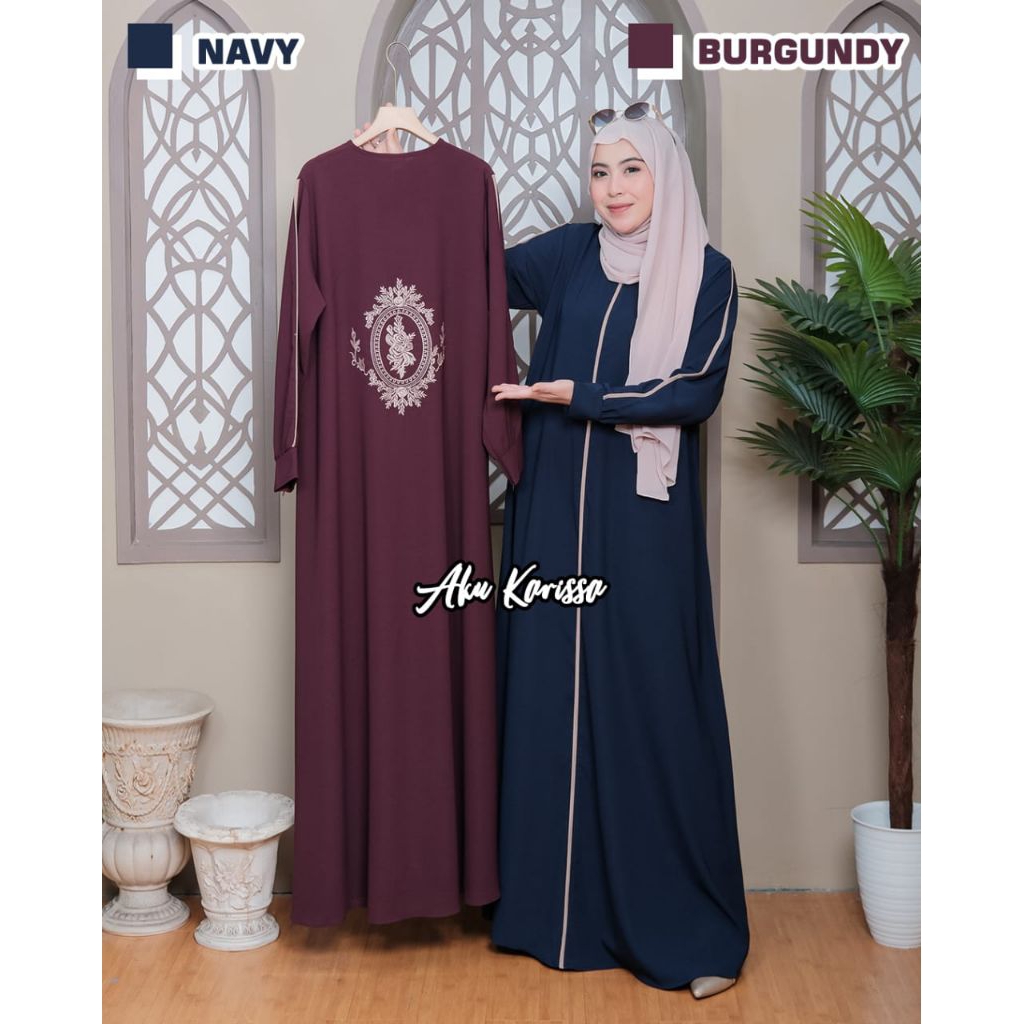 RADIANI Abaya Bahan Sabrina mix Bordir ORI by Aku Karissa/ Radiani Abaya by Aku Karissa/ Gamis Radia