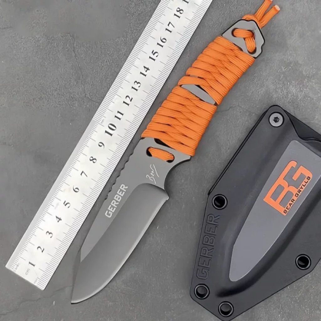 PISAU GERBER SURVIVAL KIT OUTDOOR / PISAU GERBER TALI PARAKOT BISA PASANG DI KOPEL/SABUK/GESPER PING