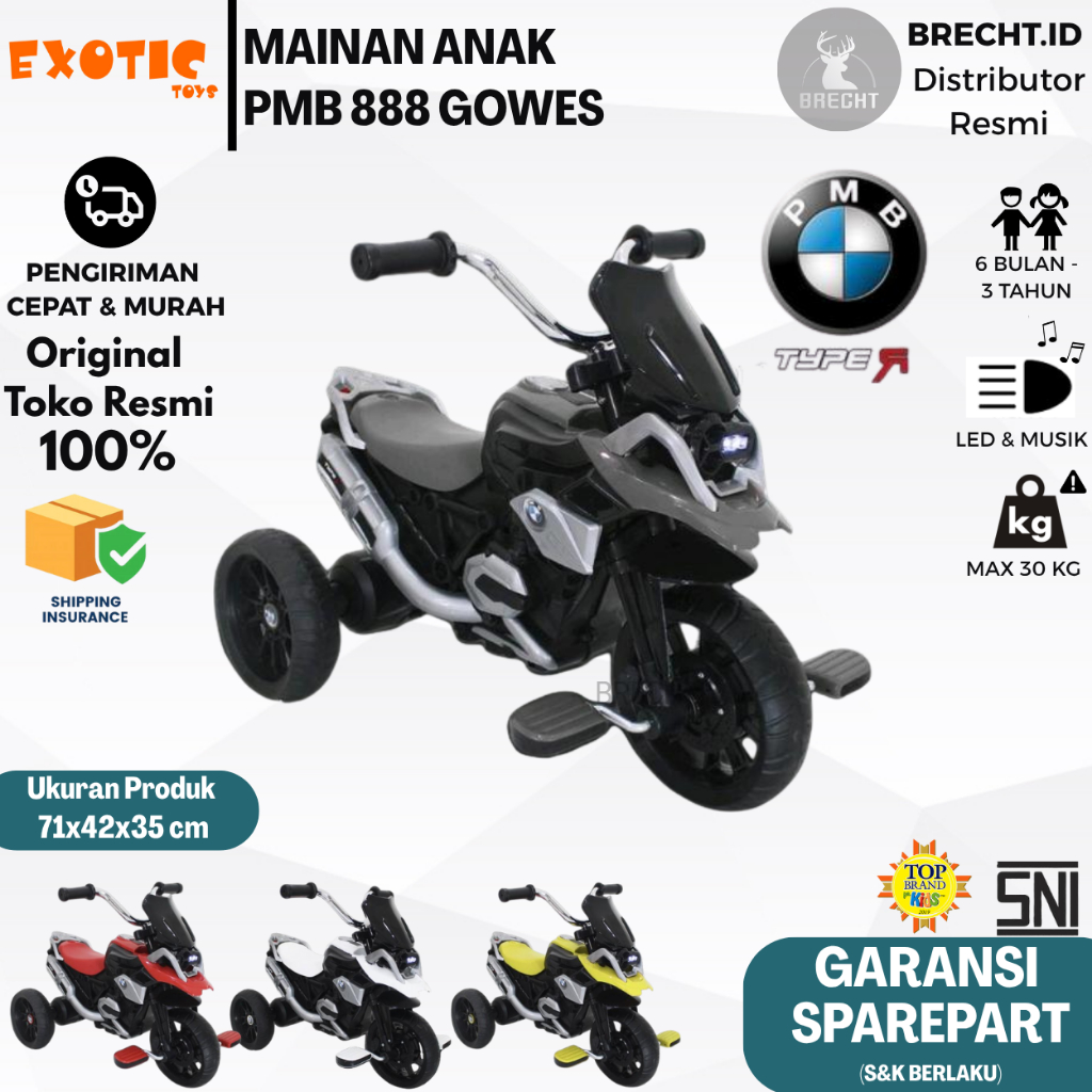 Mainan Anak Motoran Aki PMB M 888 Dengan Aki Sistem Cas