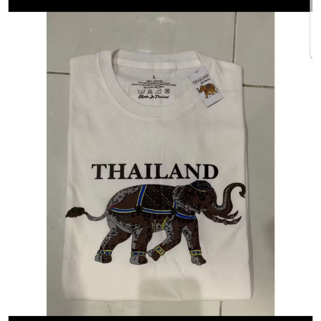 kaos THAILAND GAJAH  coklat / baju oleh oleh thailand