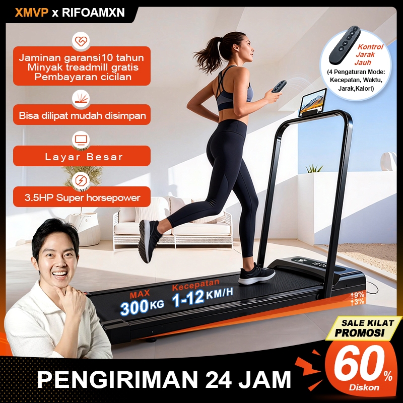 RIFOAMXN-XMVP  Alas Jalan Treadmill Elektrik Treadmill Portabel Mudah Disimpan Tidak Memakan Tempat 