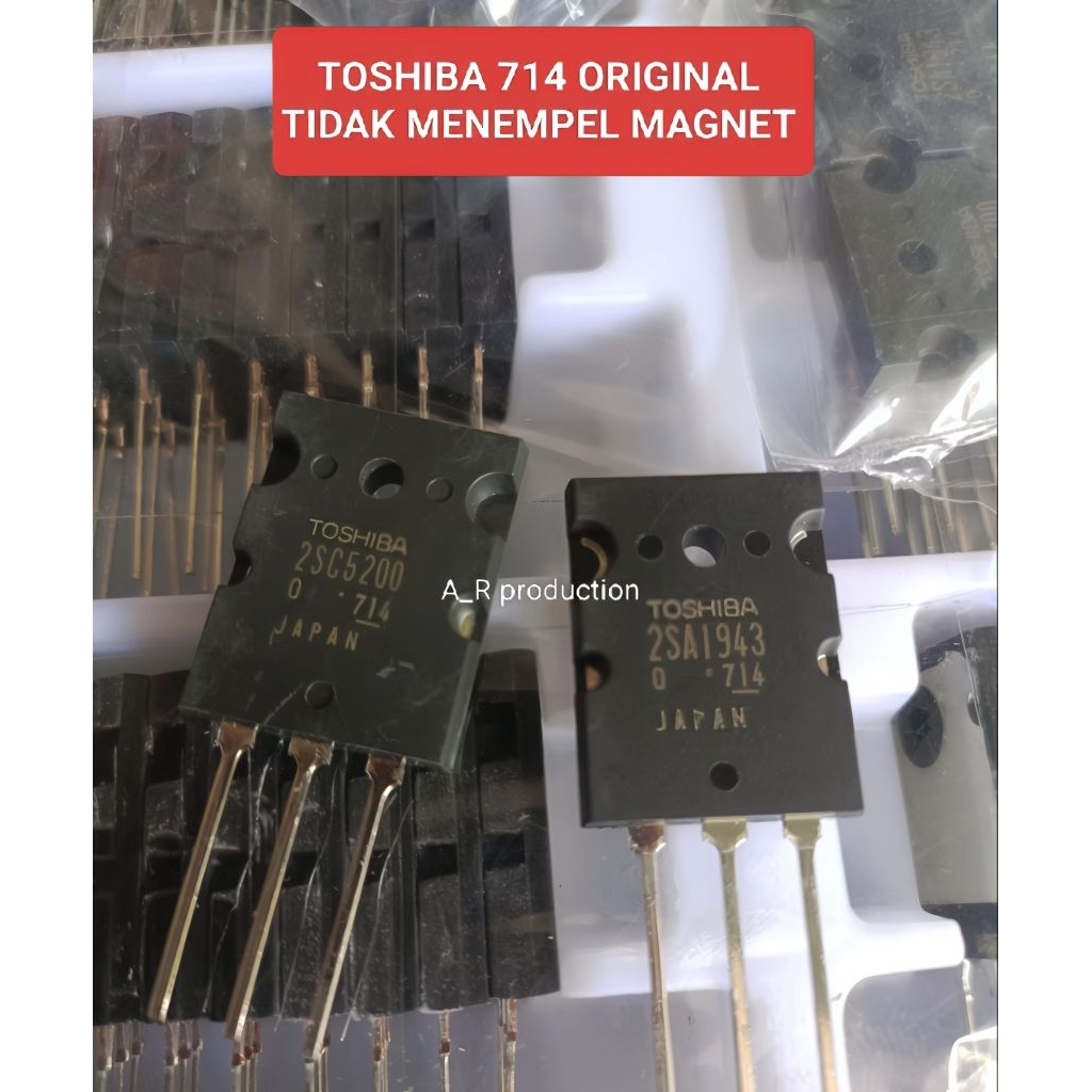 Toshiba SA1943 SC5200 lot 714 original tidak menempel magnet Transistor Toshiba SA 1943 SC 5200 714