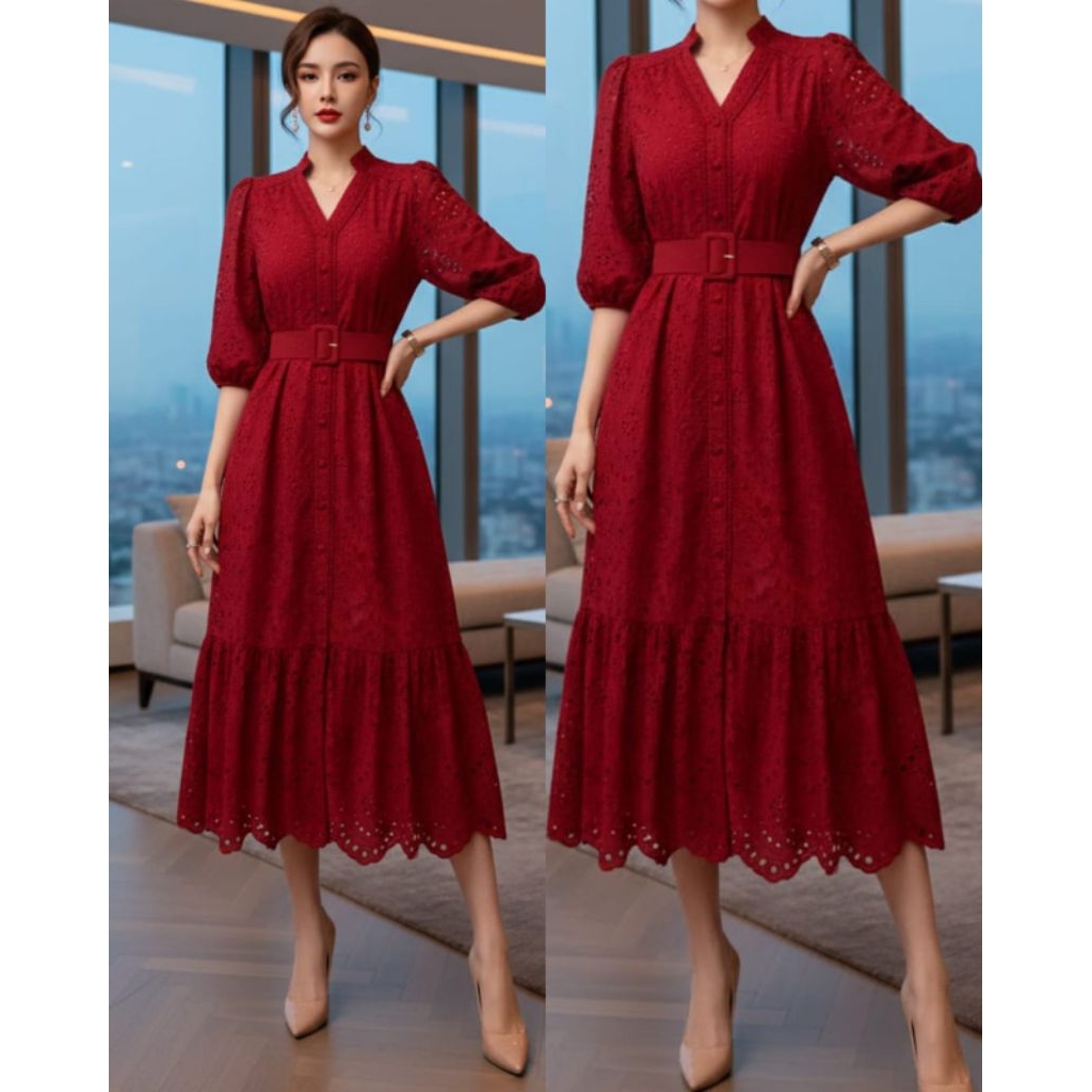 Dress Katun Bolong Import premium