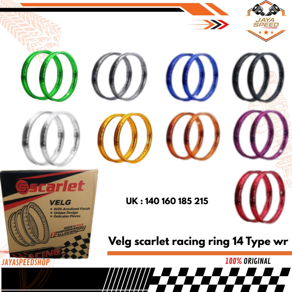 Velg scarlet racing ring 14 140 160 type wr 36 hole Velek Velk Veleg aluminium alloy