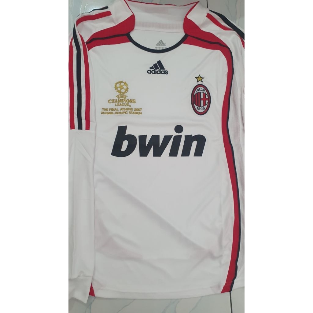 jersey ac milan 2007 away size s lebar 50 panjang 72